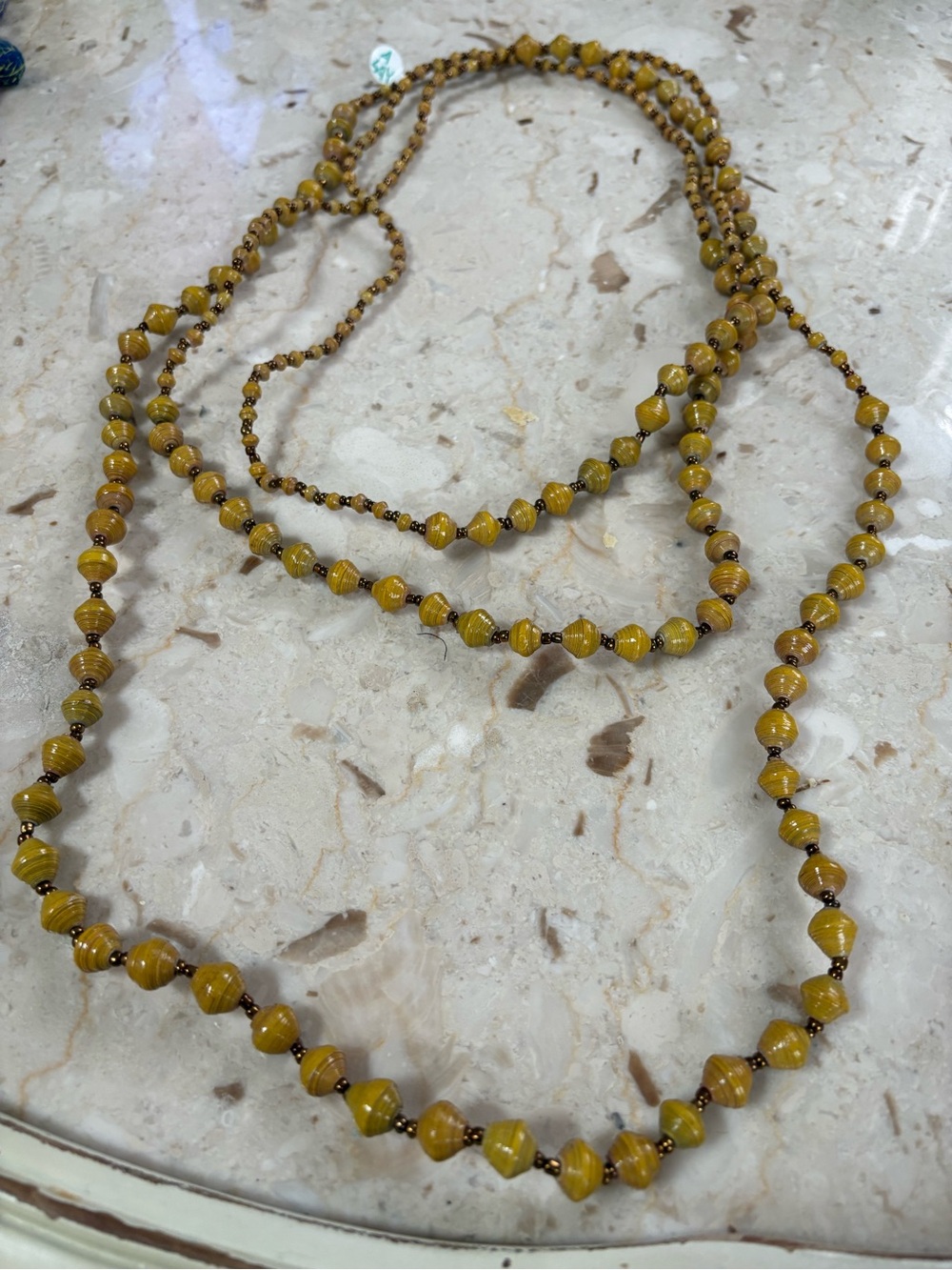 Handcrafted Yellow Beaded Long Necklace - Women Jewelry